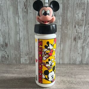 Disney Mickey Mouse Drinkware Bottle - Black, White, Yellow Vintage 90’s